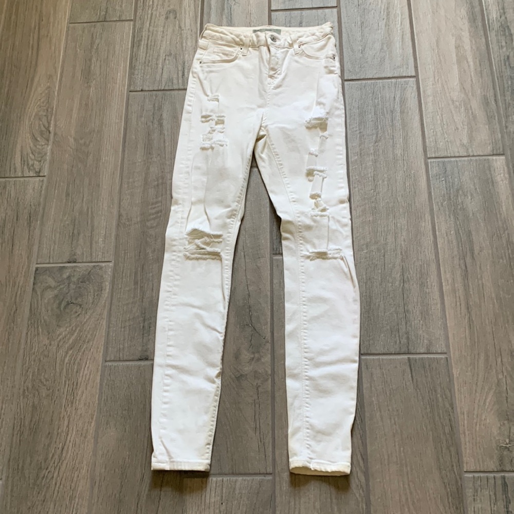 Topshop moto Jamie white jeans